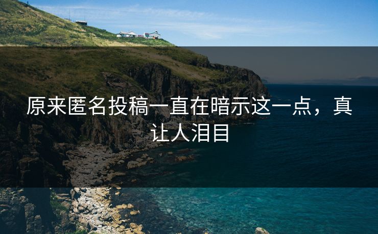 原来匿名投稿一直在暗示这一点，真让人泪目