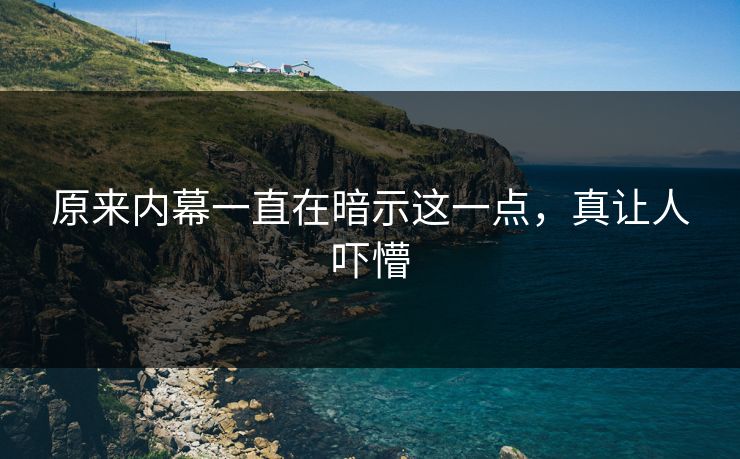 原来内幕一直在暗示这一点，真让人吓懵